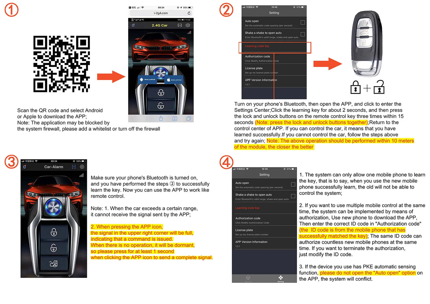 Universal Car Alarm Remote Control