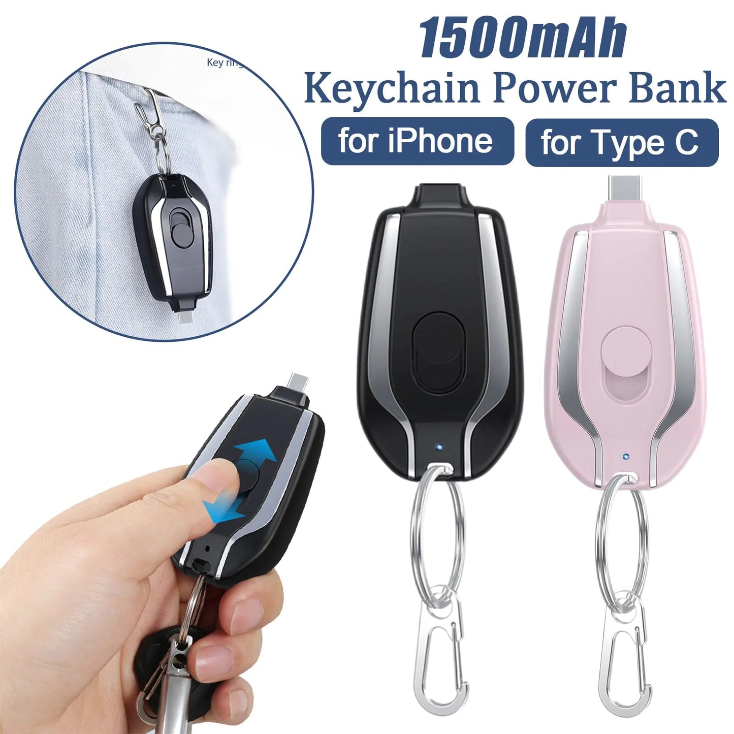 Portable Keychain Charger Type-C